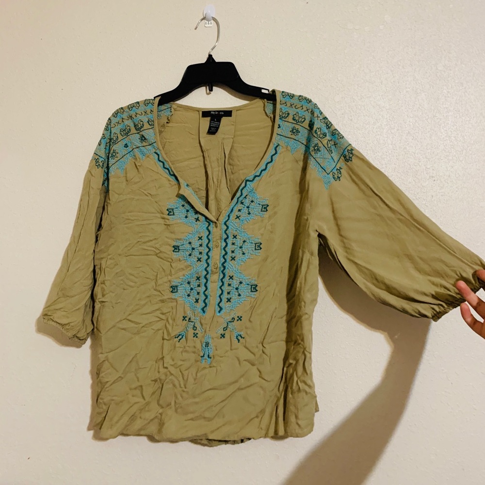 Style&Co. Embroidered Blouse